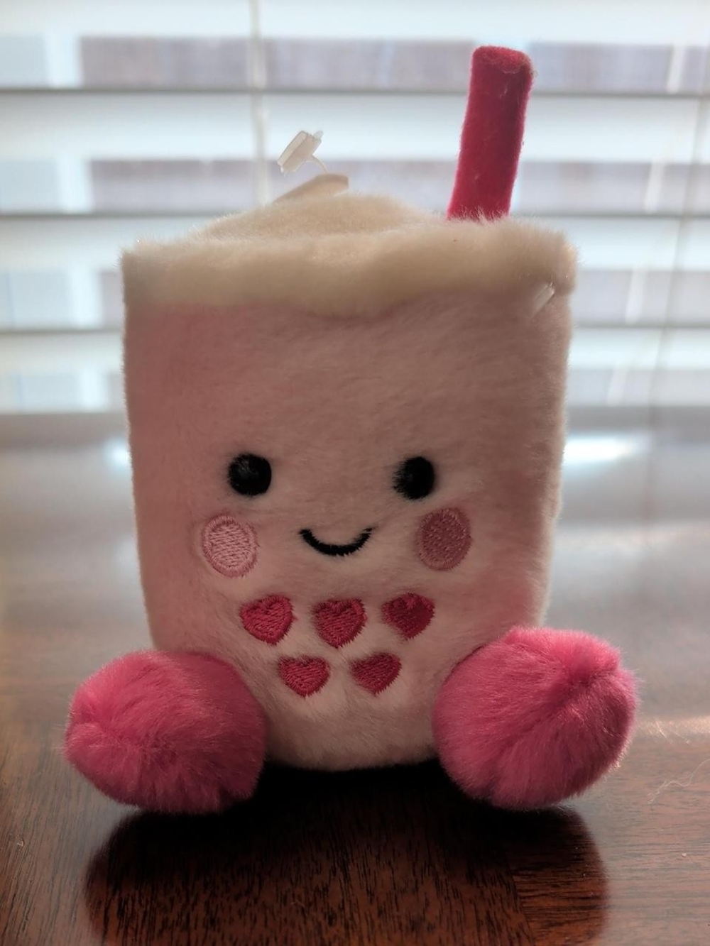 Plush Pink Heart Milkshake Soft Toy - Cute Plush